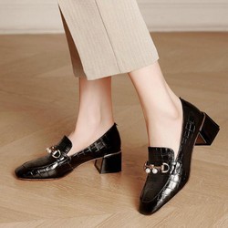 Sapato de Salto em Croco e Couro Macio | Dara