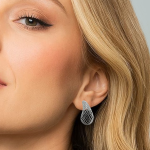 Trio de Brincos Gota Vazado Médio Prata