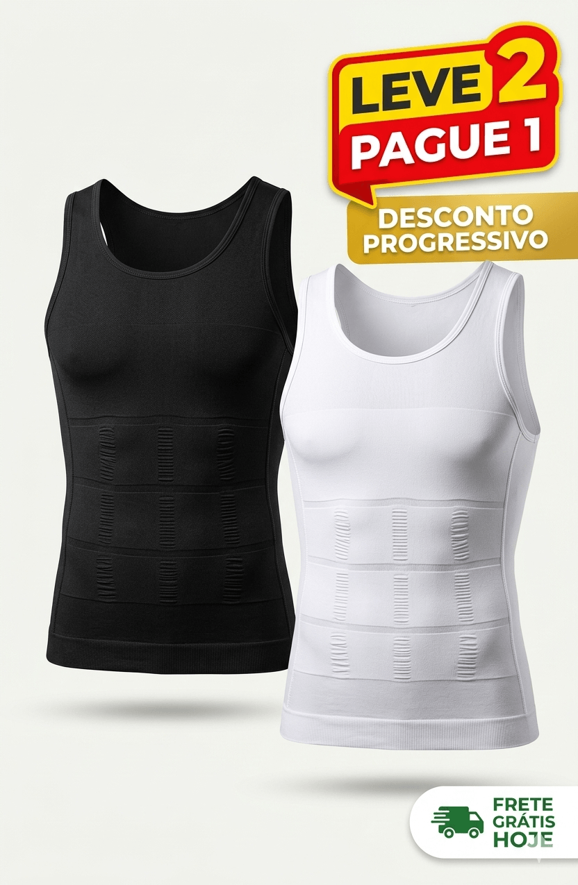 kit com duas camisetas modeladoras masculinas promo&ccedil;&atilde;o leve 2