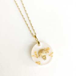 Colar Mãe de Menina Laranja - Peça Única