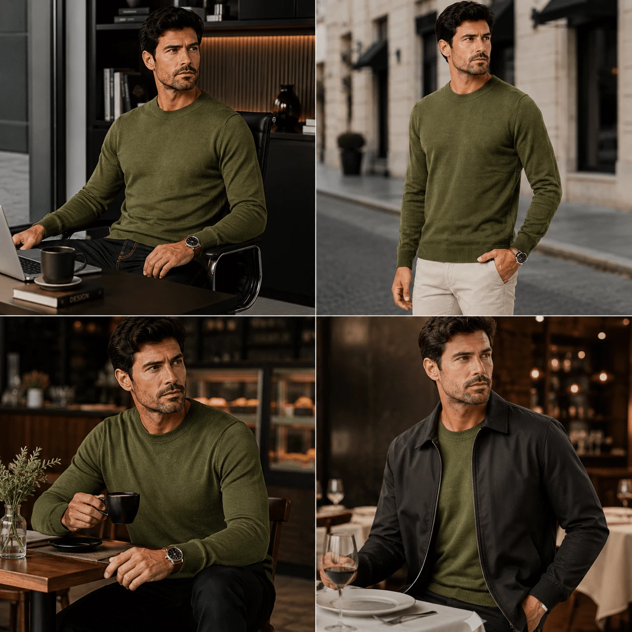 Su&eacute;ter Masculino Versatto Ferr combinando com jeans, cal&ccedil;a sarja, cal&ccedil;a social e diferentes estilos masculinos.