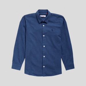 0073075 CAMISA ML MINI TP XADREZ VICHY RESERVA MINI AZUL MARINHO