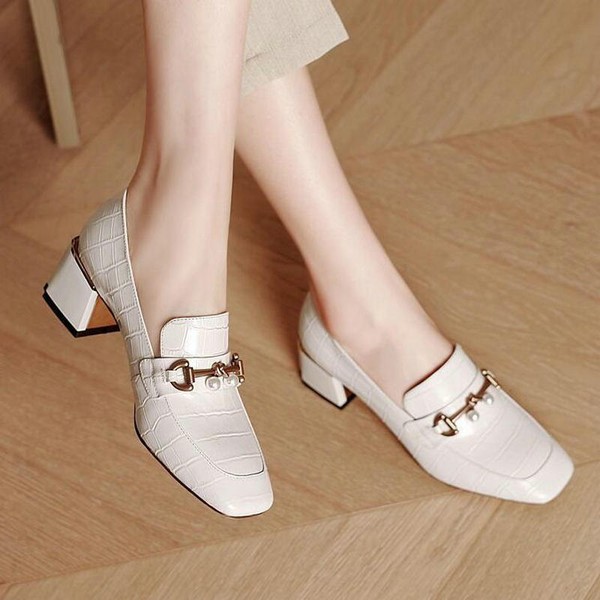 Sapato de Salto em Croco e Couro Macio | Dara