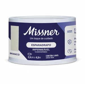 Esparadrapo Impermeável Branco - 2,5 cm x 4,5 m - Missner