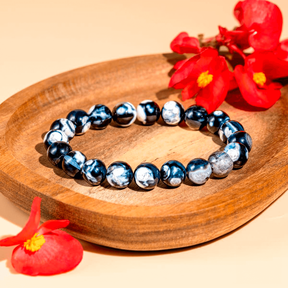 Pulseira de &Aacute;gata Orca Ex&oacute;tica de Cura Profunda