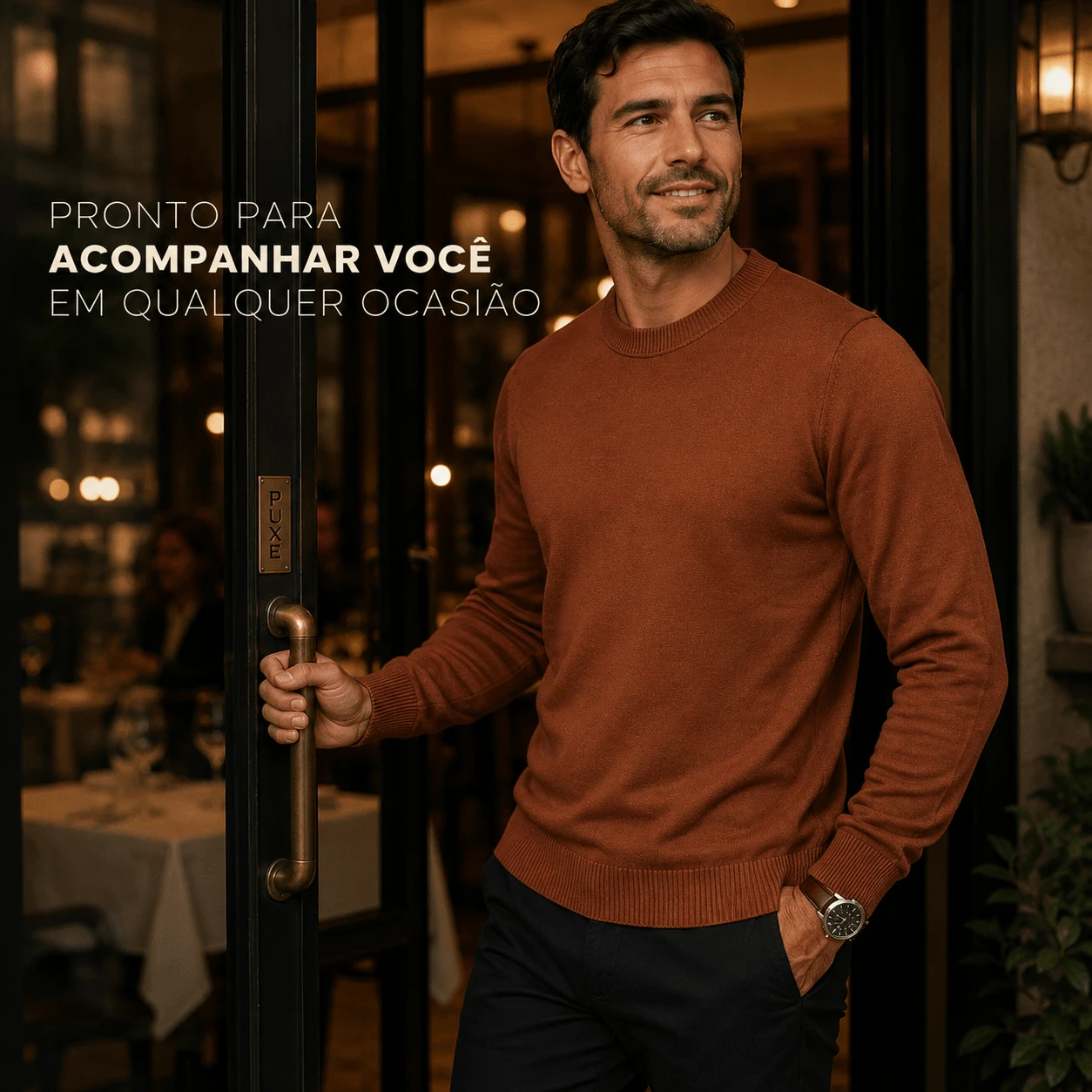 Su&eacute;ter Masculino Versatto Ferr ideal para trabalho, restaurantes, viagens, encontros e uso di&aacute;rio.