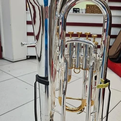 (Sob Encomenda) Eufônio Bombardino 4 Pistos Sib NOVO Prata com Ouro!